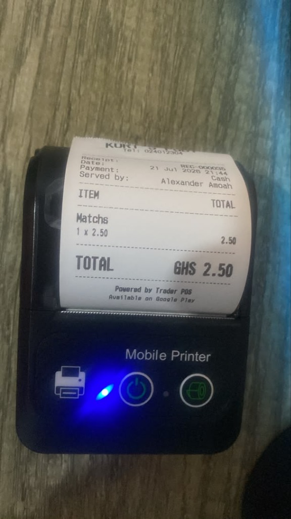 Real Bluetooth thermal mobile printer in action